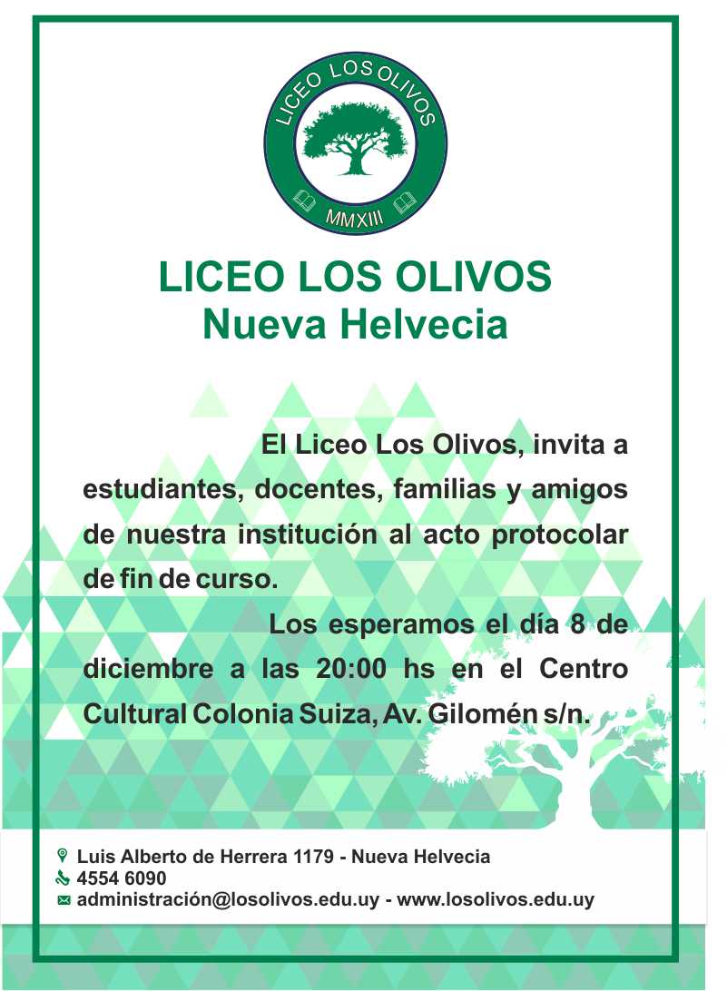 invitacion fin de cursos los olivos