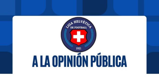 COMUNICADO: LIGA HELVÉTICA DE FOOTBALL